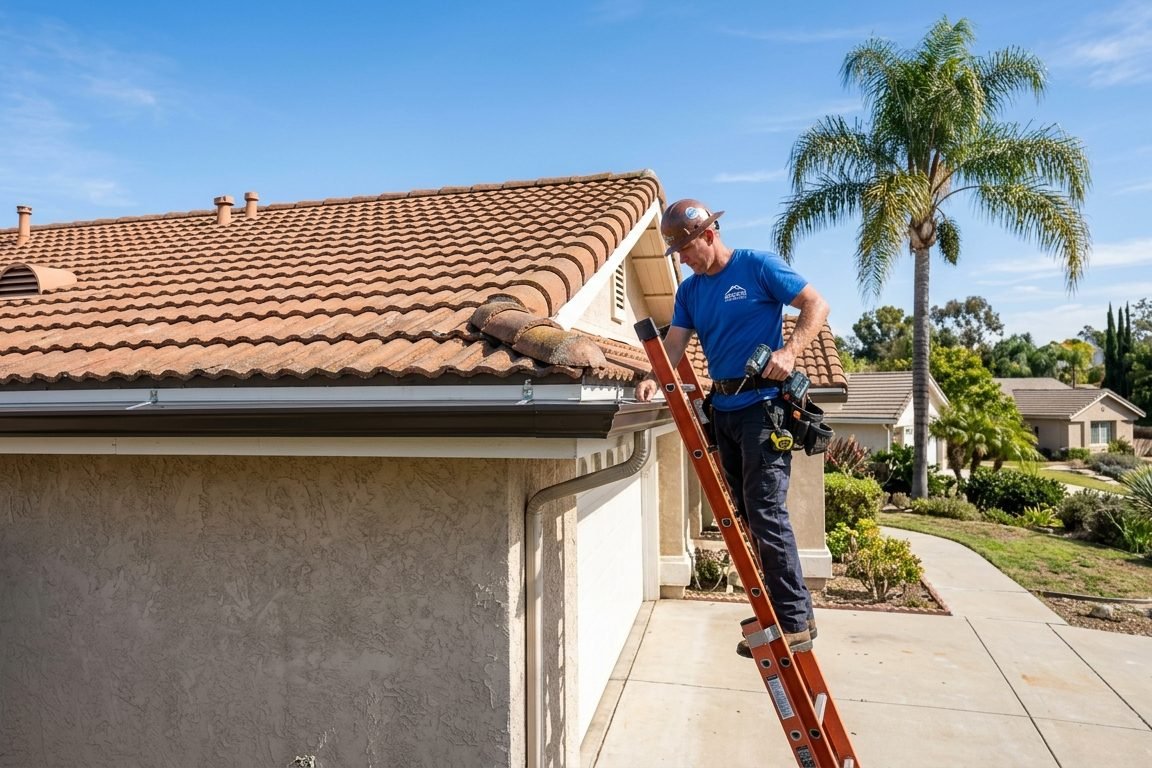 Seamless gutter installation