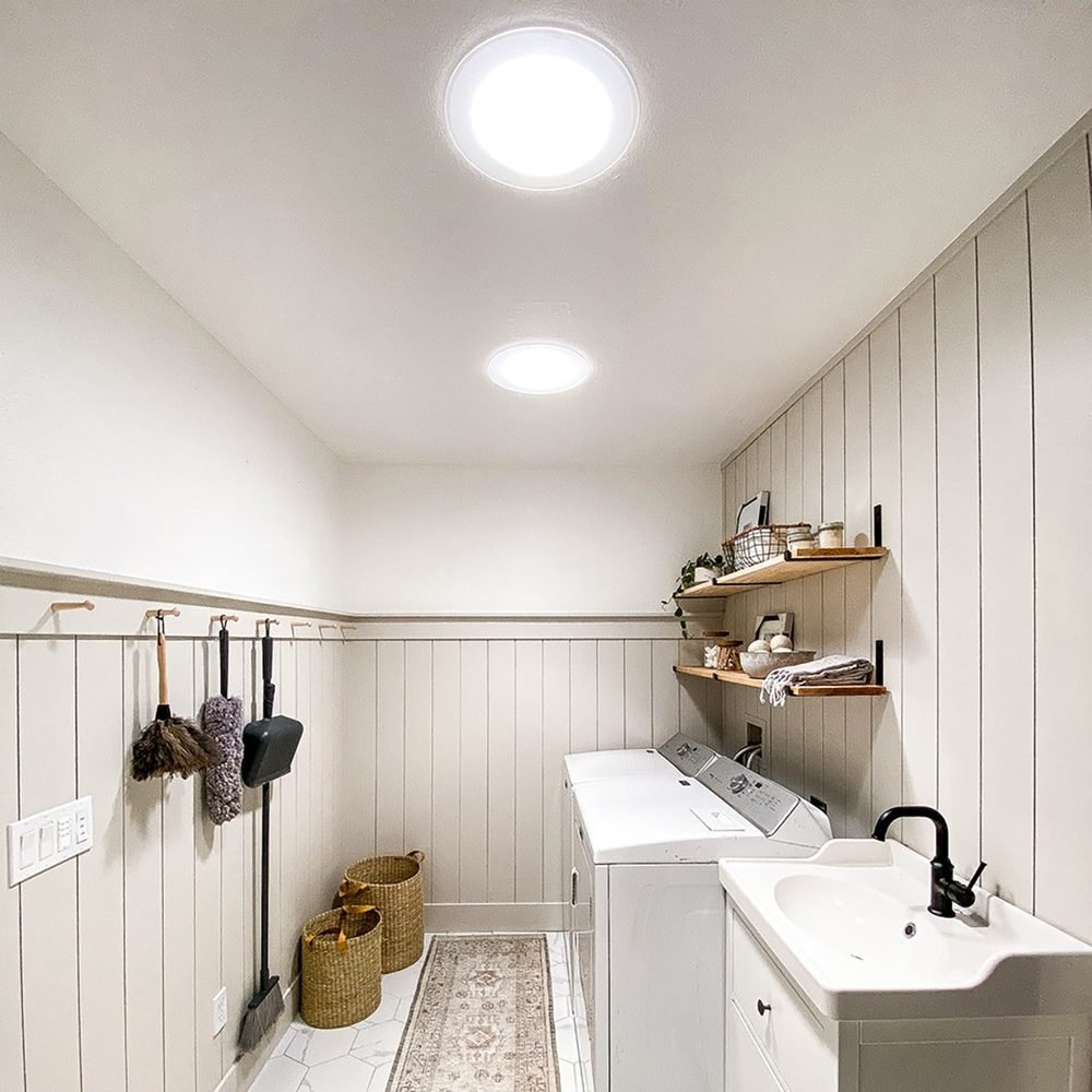 A Sun Tunnel in a laundry room